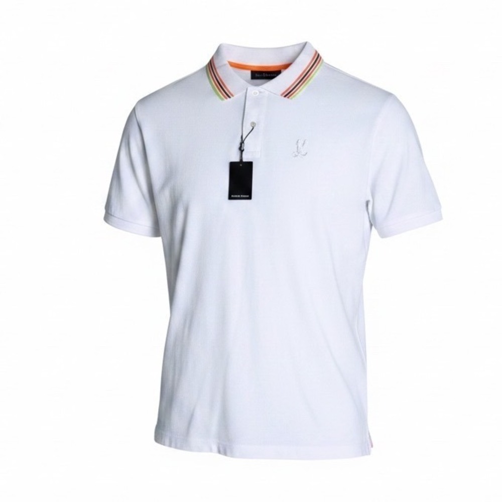 Psycho‎ Bunny Mens 4XL Athens Pique White Short Sleeve Polo Big & Tall NWT